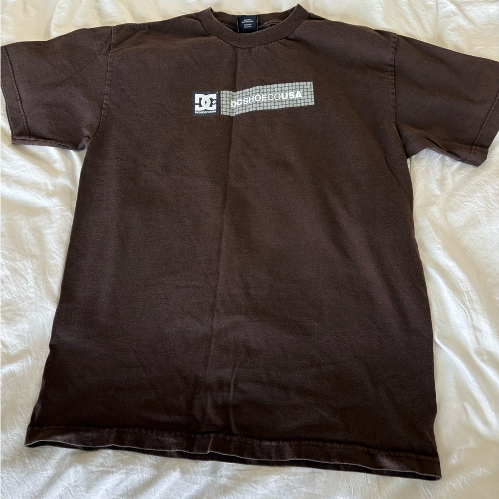 Vintage DC Brown Short Sleeve Tee with Logo